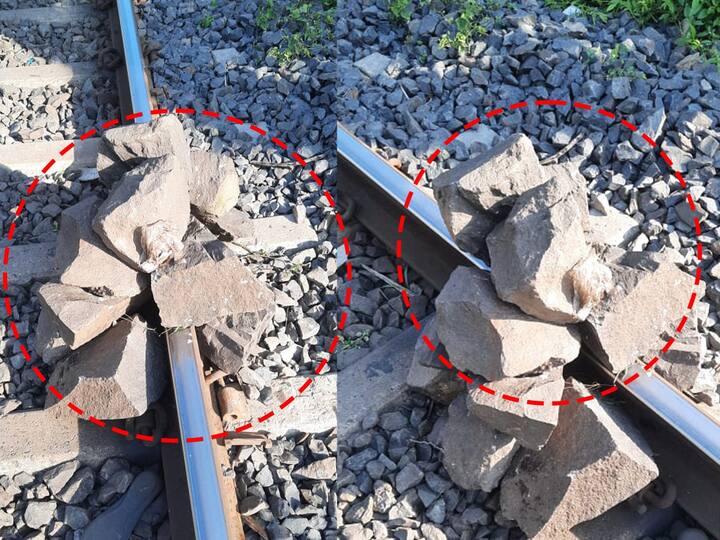 central railway Between Chinchwad and Akurdi station huge stones were piled on the track detail marathi news Central Railway :  मध्य रेल्वेचा मोठा अपघात टळला, चिंचवड ते आकुर्डी स्थानकादरम्यान रुळावर रचले होते मोठे दगड