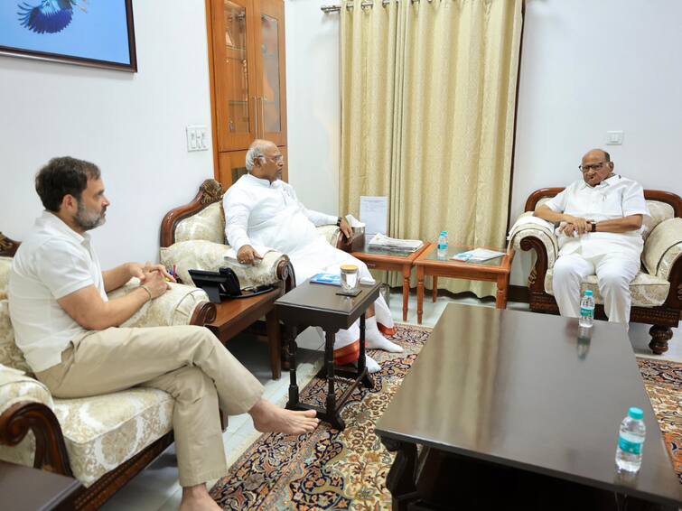 sharad pawar meets kharge, rahul gandhi, future action plans discuss 2024 ఎన్నికల్లో గెలుపే లక్ష్యంగా I.N.D.I.A వ్యూహాలు- ఖర్గే, రాహుల్ తో శరద్ పవార్ భేటీ