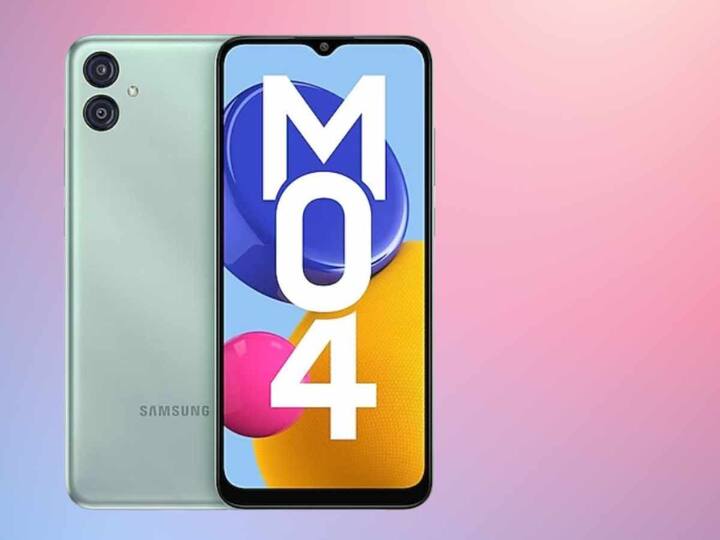 Samsung Galaxy M04 | Sale price: Rs 6,499; MRP: Rs 11,999| The device offers a powerful MediaTek Helio P35 Octa Core 2.3GHz with Android 12. It also has a 6.5-inch LCD, HD+ resolution with 720 x 1600 pixels resolution. (Image: Samsung)