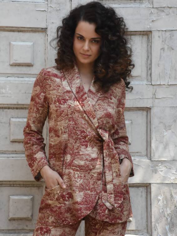 Kangana Ranaut Is Effortlessly Elegant In A Brown Pantsuit