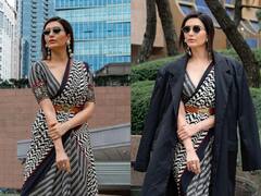 Busan की सड़कों पर दिखा Karishma Tanna का देसी स्वैग! ब्लैक एंड व्हाइट साड़ी और सनग्लासेस में बेहद स्टनिंग लगीं एक्ट्रेस