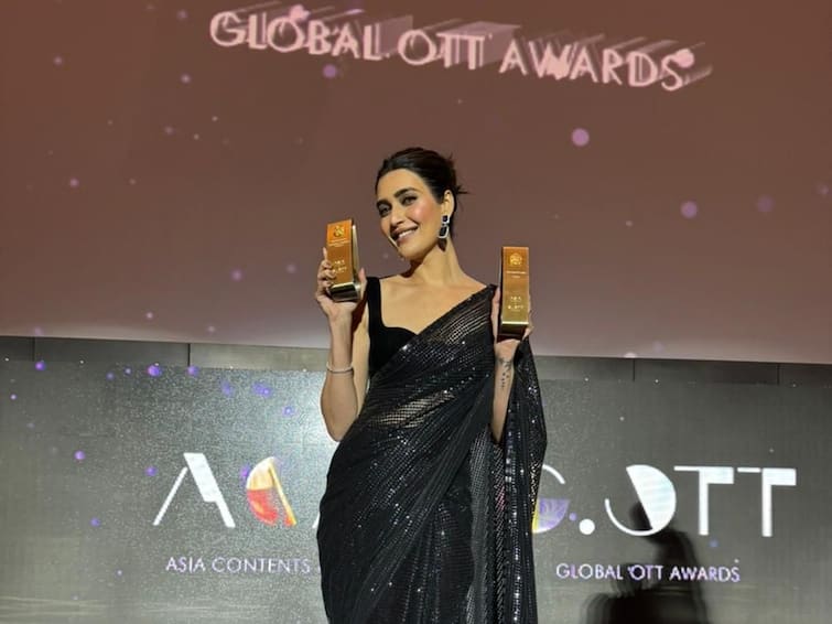 Karishma Tanna Best Actress Award For Hansal Mehta Scoop At Global OTT Awards Only Indian Actor Karishma Tanna Celebrates Two Big Wins With Hansal Mehta's 'Scoop' At Global OTT Awards