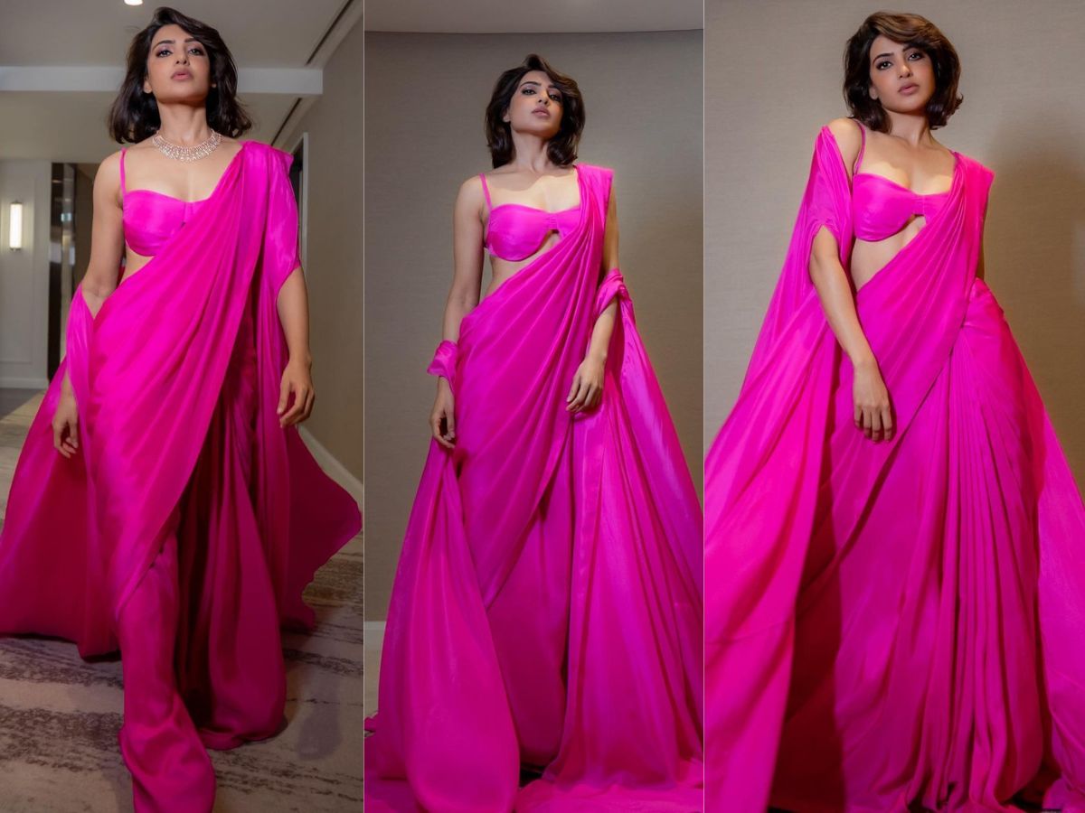 Buy Pink Sarees for Women by Ri-wah Online | Ajio.com