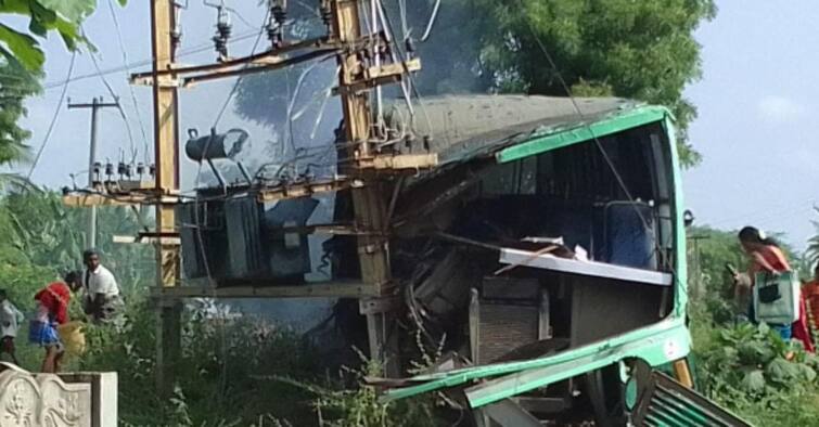Ariyalur: Passengers luckily escaped from government bus-lorry collision. அரியலூர்: திடீர் விபத்து: பற்றி எரிந்த பேருந்து: பயணிகளின் நிலை என்ன?