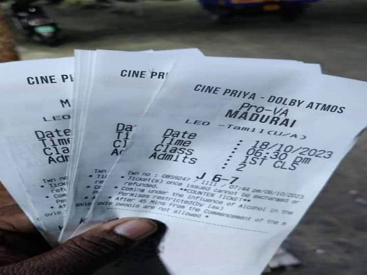 Madurai theater management shocked by sale of fake tickets as a special screening of Leo movie on 18th Leo Issue: லியோவுக்கு எழுந்த அடுத்த சிக்கல்.. விற்கப்படும் போலி டிக்கெட்டுகள்.. அதிர்ச்சியில் தியேட்டர் உரிமையாளர்கள்..!