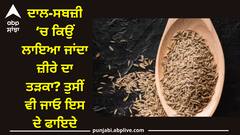 Cumin Benefits: ਦਾਲ-ਸਬਜ਼ੀ ‘ਚ ਕਿਉਂ ਲਾਇਆ ਜਾਂਦਾ ਜ਼ੀਰੇ ਦਾ ਤੜਕਾ? ਤੁਸੀਂ ਵੀ ਜਾਓ ਇਸ ਦੇ ਫਾਇਦੇ