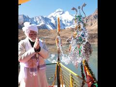 PM Modi Offers Prayers In Uttarakhand's Parvati Kund, Meets Locals And Security Forces — SEE PICS