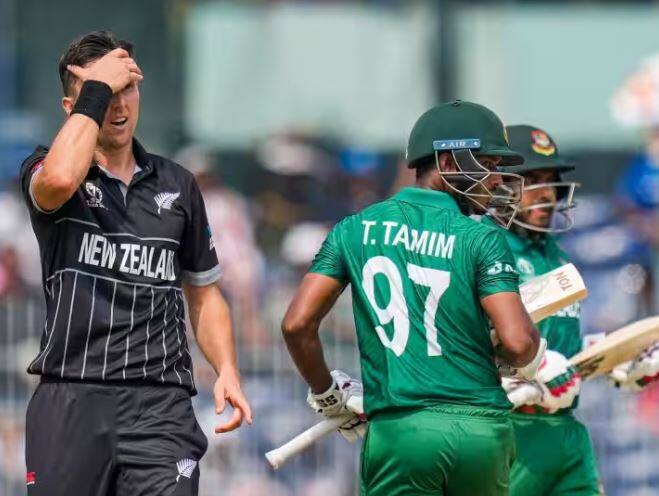 ODI World Cup 2023 Bangladesh give target 246 runs against New Zealand Innings highlights MA Chidambaram Stadium NZ vs BAN Innings Highlights: ਨਿਊਜ਼ੀਲੈਂਡ ਨੇ ਬੰਗਲਾਦੇਸ਼ ਨੂੰ 245 ਦੌੜਾਂ 'ਤੇ ਰੋਕਿਆ, ਗੇਂਦਬਾਜ਼ਾਂ ਨੇ ਕਰਾਈ 'ਬੱਲੇ-ਬੱਲੇ'