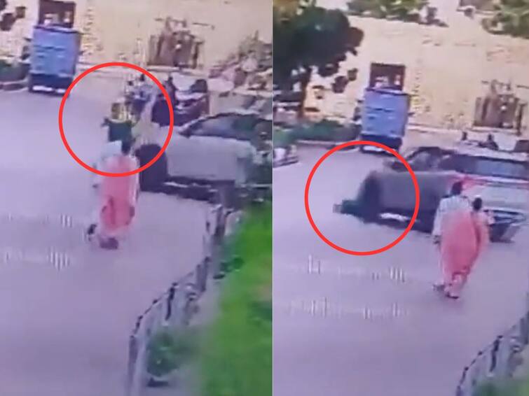 Viral Video Elder Woman Run Over By Car in Noida, Dies During Treatment వాకింగ్ చేస్తుండగా దూసుకొచ్చిన కార్, వీల్స్ కింద పడి నలిగిపోయి వృద్ధురాలి మృతి