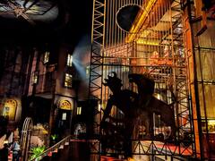 A Glimpse Of A Puja Pandal That Depicts The Theme Of 'Narration'