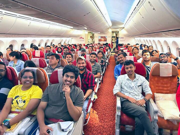 Indian nationals onboard the flight back to India before it took off. (Image Source: PTI)