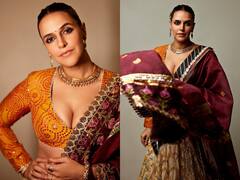 Neha Dhupia Stuns In Mirror Work Lehenga Ahead Of Festive Season; See Pics