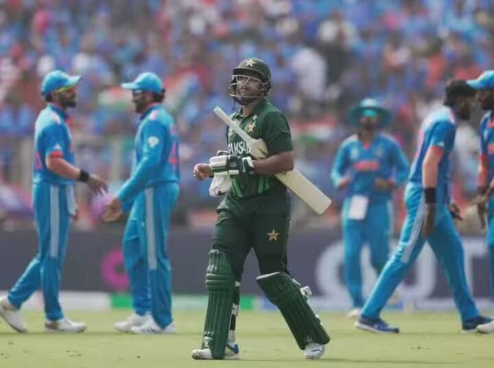 ind vs pak pakistan all out on  191 runs scored against india ahmedabad world cup 2023 babar azam rohit sharma   IND vs PAK: પાકિસ્તાની બેટ્સમેનો ભારતીય બોલરો સામે ઘૂંટણીયે, ભારતને જીતવા 192 રનનો ટાર્ગેટ 