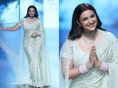 Parineeti Chopra Pics: मांग में सिंदूर लगाए, हाथ में चूड़ा पहन रैंप वॉक पर उतरीं परिणीति चोपड़ा, चड्ढा परिवार की बहू ने साड़ी में जीत लिया दिल