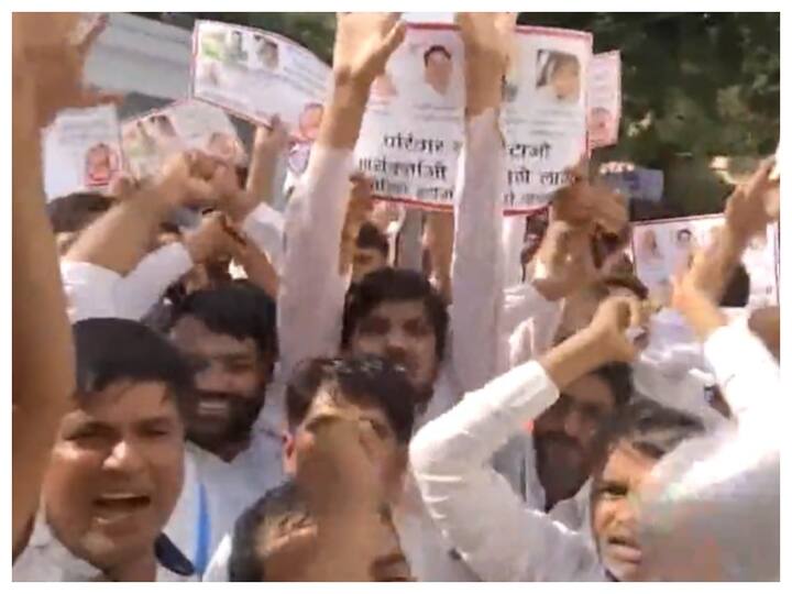 Rajasthan Election 2023 Congress Workers Protest Minister Zahida Khan Corruption AICC HQ Video WATCH: Rajasthan Congress Workers Protest Against Fielding Minister Zahida Khan Over 'Corruption' Allegations