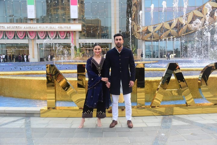 On Saturday, Ranbir Kapoor, Alia Bhatt, and Deepika Padukone were seen at Mumbai's Nita Mukesh Ambani Cultural Centre.