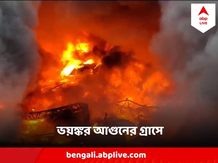 Howrah edible oil godown Devastating Fire, Panic gripped the area Howrah Fire : ৫ ঘণ্টা পার, আগুনে ঢেকেছে চারিপাশ, দাউদাউ করে জ্বলছে হাওড়া ভোজ্য তেলের গুদাম