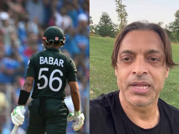 ODI World Cup 2023 IND vs PAK Shoaib Akhtar angry on Pakistan's bad batting against India watch video IND vs PAK: पाकिस्तान की घटिया बैटिंग पर शोएब अख्तर का फूटा गुस्सा, बोले- वो टैलेंट नहीं था...