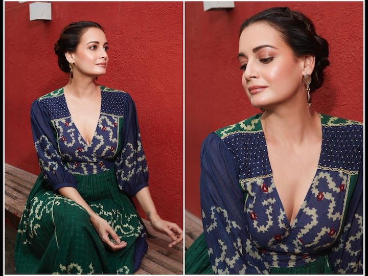 Dia Mirza has been doling out some stunning looks during the promotions of her recently released film 'Dhak Dhak.'