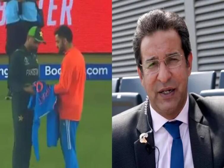 IND vs PAK:‘Today was not the day' - Wasim Akram slams Babar Azam for accepting signed India jersey from Virat Kohli after humiliating loss IND vs PAK: இதுவா நேரம்...கோலியிடம் ஜெர்ஸியை பரிசாக பெற்ற பாபர் அசாம்... வறுத்தெடுத்த வாசிம் அக்ரம்!