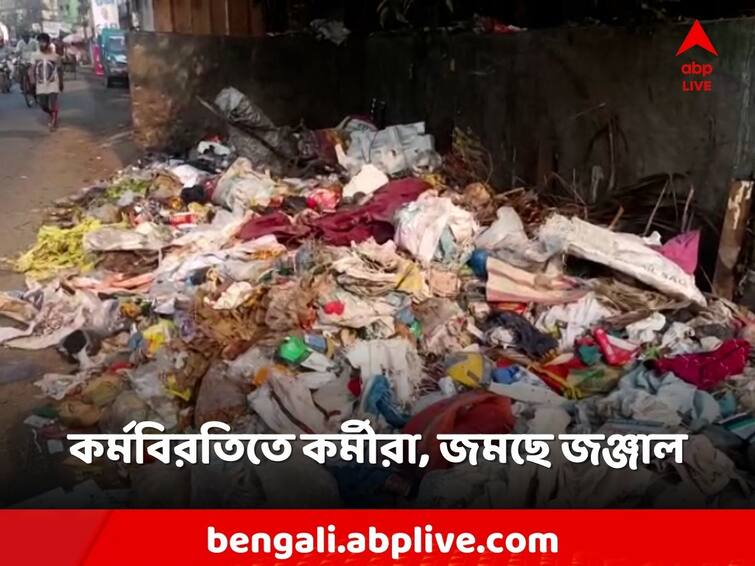 Before Puja, Howrah Municipality's sanitation workers are on strike, mountains of garbage! Howrah KMC: পুজোর আগে হাওড়া পুরসভার সাফাই কর্মীদের একাংশের কর্মবিরতি, জমছে জঞ্জালের পাহাড়!