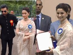 69th National Film Awards: रणबीर कपूर के साथ नेशनल अवॉर्ड लेने पहुंचीं आलिया भट्ट, पत्नी के पीछे-पीछे चलते दिखे एक्टर...तस्वीरें वायरल