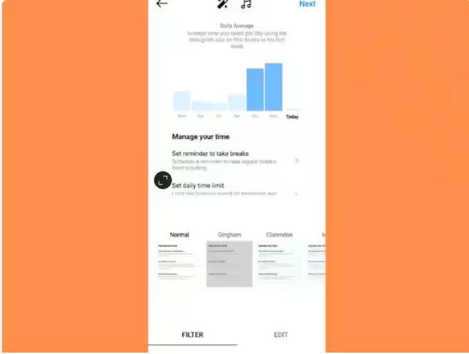 ਤੁਸੀਂ Instagram ਵਿੱਚ ਆਪਣੇ ਸਕ੍ਰੀਨ ਸਮੇਂ ਨੂੰ ਸੀਮਿਤ ਕਰ ਸਕਦੇ ਹੋ। ਇਸ ਦੇ ਲਈ ਤੁਹਾਨੂੰ ਆਪਣੀ ਪ੍ਰੋਫਾਈਲ, ਸੈਟਿੰਗ ਅਤੇ ਪ੍ਰਾਈਵੇਸੀ 'ਤੇ ਜਾਣਾ ਹੋਵੇਗਾ ਅਤੇ ਟਾਈਮ ਸਪੇਂਟ ਵਿਕਲਪ ਨੂੰ ਚੁਣਨਾ ਹੋਵੇਗਾ। ਇੱਥੋਂ ਤੁਸੀਂ ਰੋਜ਼ਾਨਾ ਸਕ੍ਰੀਨ ਸਮਾਂ ਸੈੱਟ ਕਰ ਸਕਦੇ ਹੋ।