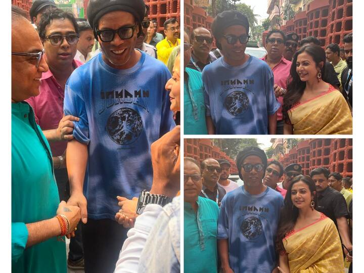 With the festive fervour surrounding the 'City Of Joy', Kolkata has lots of surprises stored in for us. Recently, Brazillian Footballer visited the city to inaugurate a pandal.