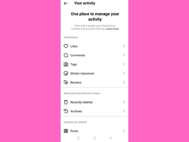 comment History: आपने किस-किस की फोटो को लाइक और उसपर कमेंट अतीत में किया है, ये सब आप सेटिंग में जाकर Your Activity के अंदर देख सकते हैं.