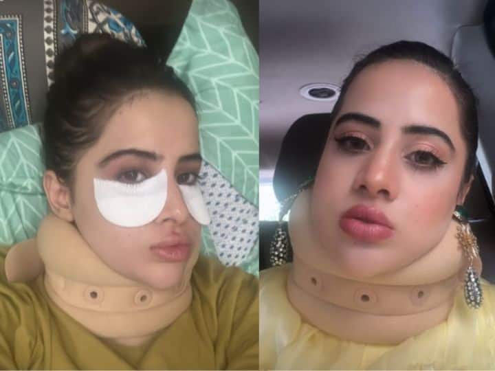 Uorfi Javed neck injury showed amazing fashion Actress trolled for new look viral गर्दन में चोट लगने के बाद भी Uorfi Javed का दिखा अतरंगी फैशन, यूजर्स बोले- 'बहन बस करो'