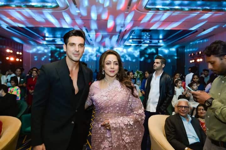 Hema Malini poses for photo with Zayed Khan.