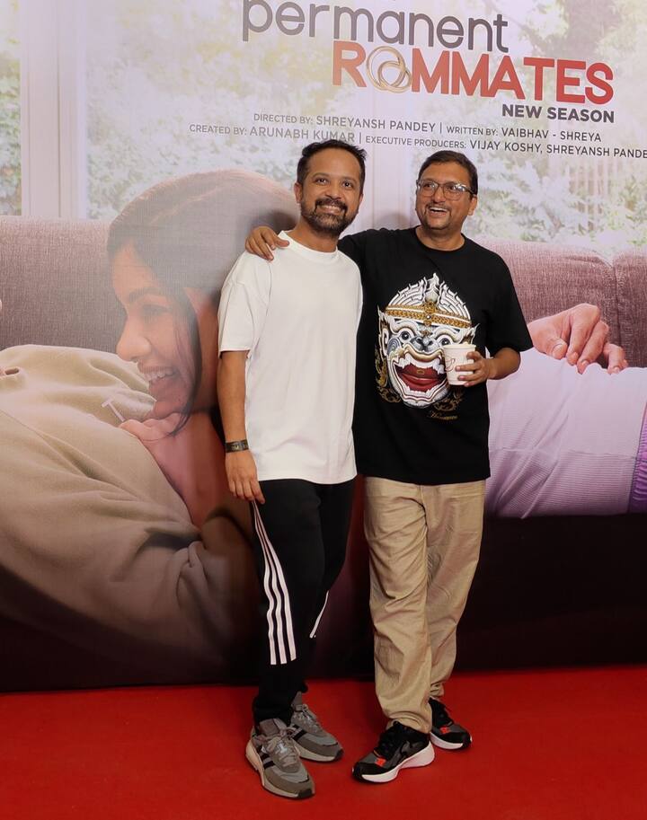 Namit Tiwari and Gopal Dutt arrive for the screening.
