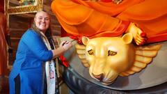 US Consul General Melinda Pavek Joins The Festive Celebrations At A Pandal In North Kolkata Depicting The Somnath Temple