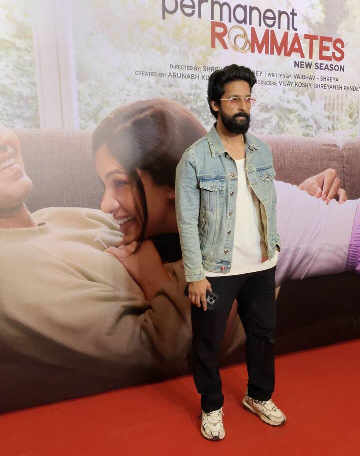 Television actor Ravi Dubey poses for photos as he arrives for the screening.