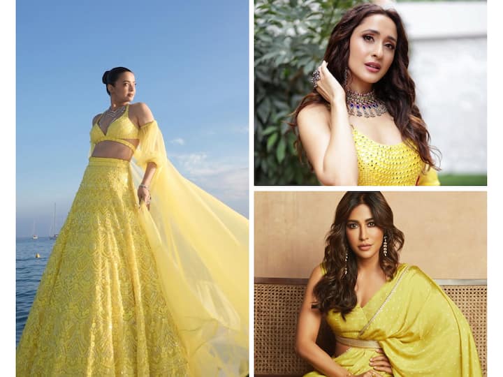 This Navratri season, these Bollywood divas lit up the festival with their radiant yellow ensembles, exuding elegance and grace.