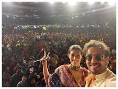 Tiger Shroff And Kriti Sanon Celebrate Navratri In Ahmedabad Full Ganapath Style