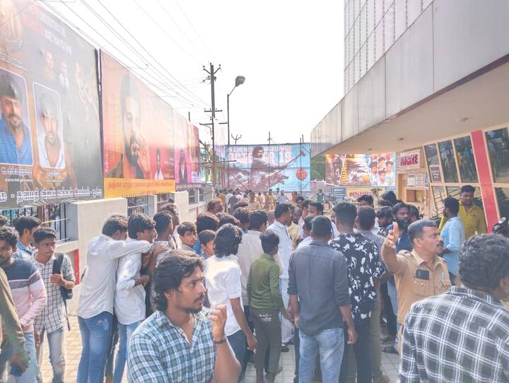 In a frenzy, actor Vijay's fans danced, hooted, and distributed sweets and burst crackers (Credit: ABP Nadu)