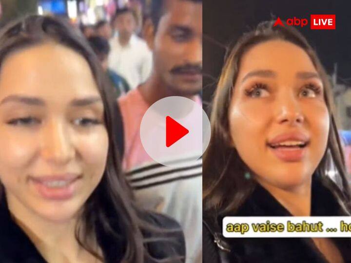 Man misbehaved with Russian YouTuber in Delhi Sarojini Nagar market watch video Video: 'आप बहुत सेक्सी हो, दोस्त बनोगे?', दिल्ली के सरोजनी नगर मार्केट में रशियन यूट्यूबर से बदसलूकी, वीडियो वायरल