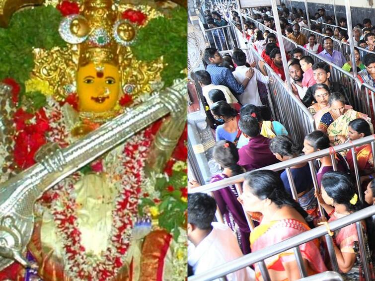 Dussehra 2023 vijayawada news Rush of devotees at Kanaka Durga temple Indrakeeladri Indrakeeladri: ఇంద్రకీలాద్రికి పోటెత్తిన భక్తులు - నేడు పట్టువస్త్రాలు సమర్పించనున్న సీఎం జగన్