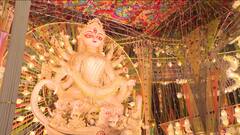 Durga Puja 2023রং ও আলোর সাজে সেজেছে ত্রিধারা সম্মিলনী, মহাষষ্ঠীতেই দর্শনার্থীদের লম্বা লাইন ...