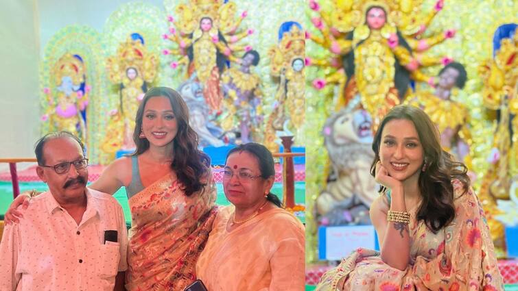 Mimi Chakraborty: Actress Mimi Chakraborty celebrates Durga Puja at her home with family, know in details Mimi Chakraborty: ছবির প্রচারের ব্যস্ততা সামলেই বাড়ির পুজোর ঢাকে কাঠি, মিমি যেন ঘরের মেয়ে