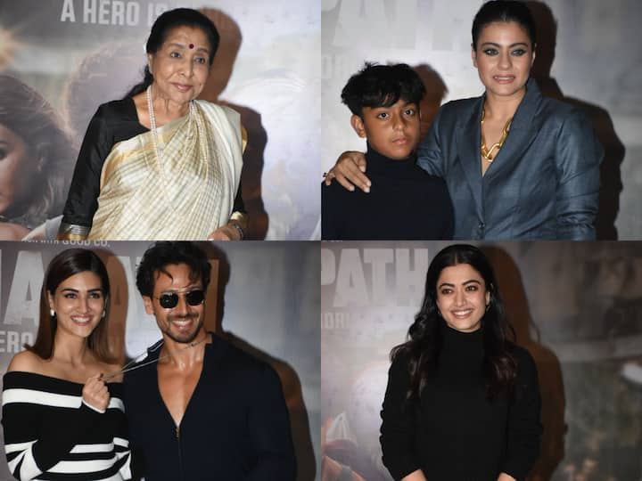 The makers of 'Ganapath' held a star-studded screening in Mumbai before the film's release.