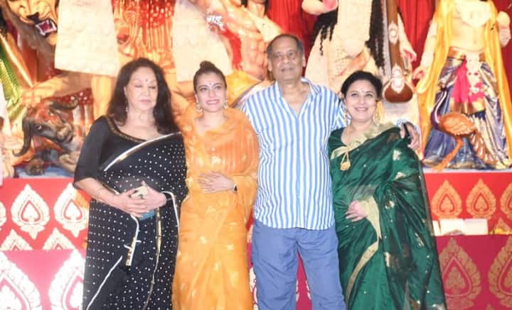 বছরের এই সময় গোটা পরিবার একত্রিত হয়। তাই ষষ্ঠীর সন্ধেয় পরিবারের সকলের সঙ্গে খোশগল্প করতেও দেখা গেল কাজলকে।
