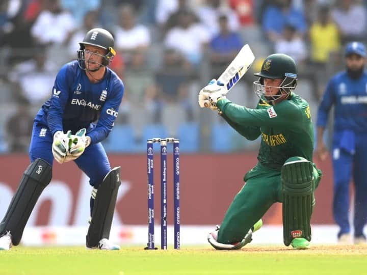 ICC Cricket World Cup 2023 Match 20 ENG vs SA first inning report south africa set the target of  400 against england ENG vs SA: डिफेंडिंग चैंपियन के सामने साउथ अफ्रीका ने खड़ा किया विशाल स्कोर, इंग्लैंड को जीतने के लिए तोड़ना होगा वर्ल्ड रिकॉर्ड
