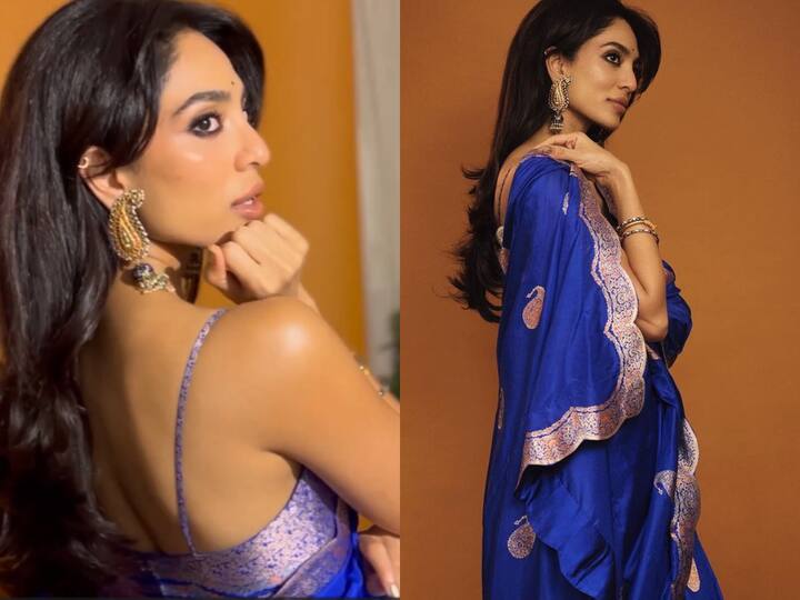 Sobhita Dhulipala recently attended an awards ceremony in a blue saree.