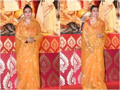 Durga Puja 2023: दुर्गा पूजा उत्सव में पहुंची काजोल ने देवी मां के सामने टेका माथा, पीली साड़ी में एक्ट्रेस के ट्रेडिशनल लुक की हो रही तारीफ