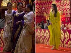 मां दुर्गा का आशीर्वाद लेने सजधज कर पंडाल पहुंचीं ये हसीनाएं, बेटी ईशा देओल के साथ नजर आईं हेमा मालिनी