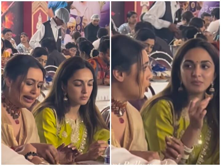 bollywood actresses kiara advani and rani mukhrjee eat togehter at durga puja pandal video went viral Watch: दुर्गा पूजा पंडाल में एक साथ खाना खाती नजर आईं रानी मुखर्जी और कियारा आडवानी, वीडियो हुआ वायरल