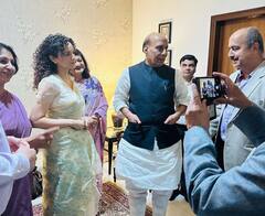 Kangana Ranaut, Defence Minister Rajnath Singh At Tejas Special Screening At Indian Airforce Auditorium; See Pics