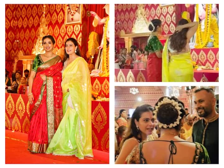 Kajol was seen attending the Mukherjee Family Durga Puja just like she does every year.